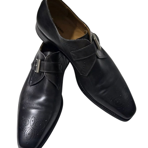 Magnanni Mens Marco Monk Strap Shoes Size 14M Gray Leather Buckle Dress … main image 12